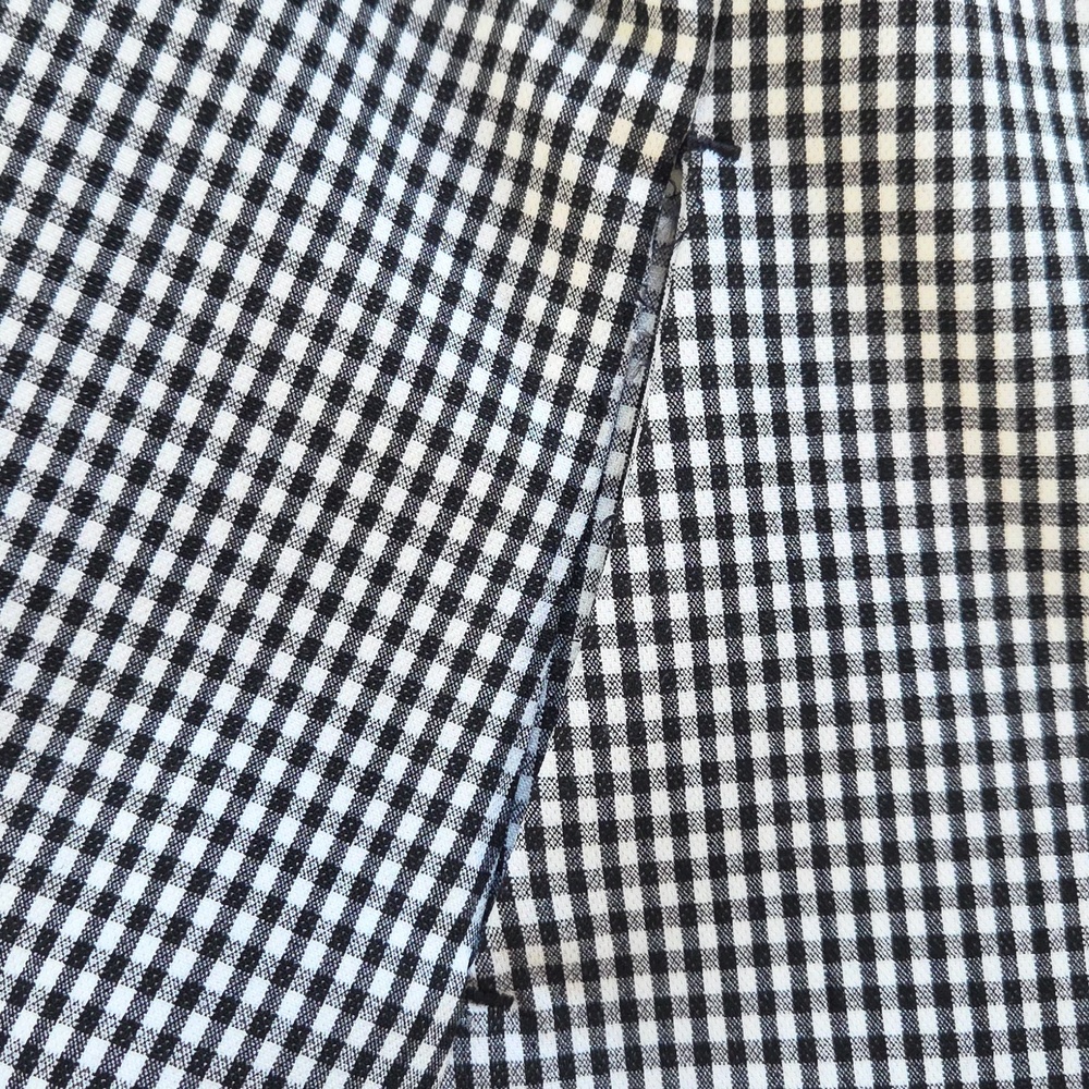 White House Black Market Black & White Gingham Cropped Blazer - Size 14 - Picture 5 of 8